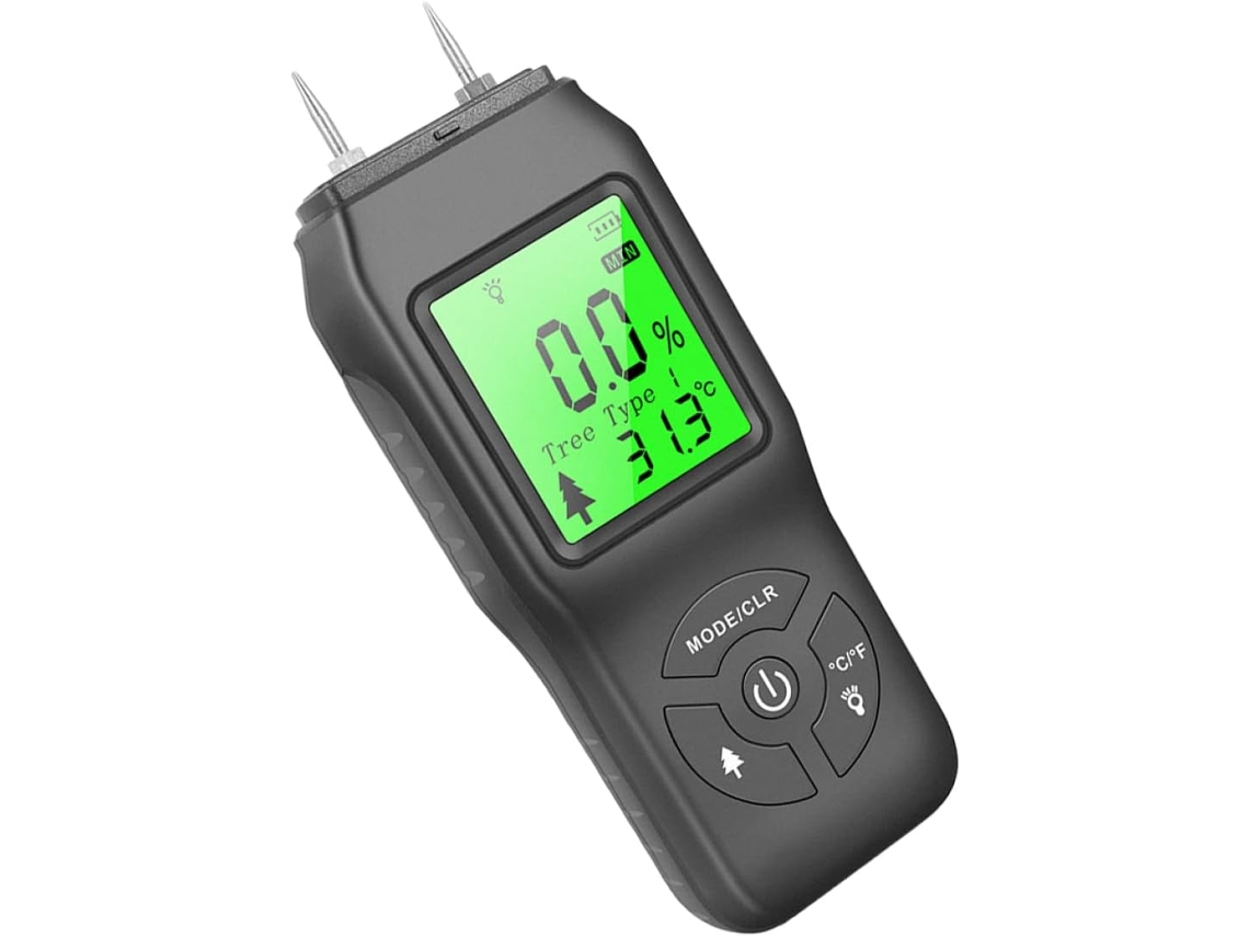 Detector de Umidade para Madeira e Construção, Medidor Digital com Iluminação Fundo. GOKOCO