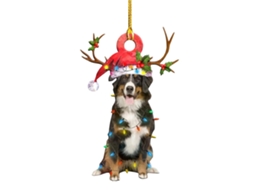 Placa de Madeira Natal para Cão, Decoração de Árvore LAXISCREED