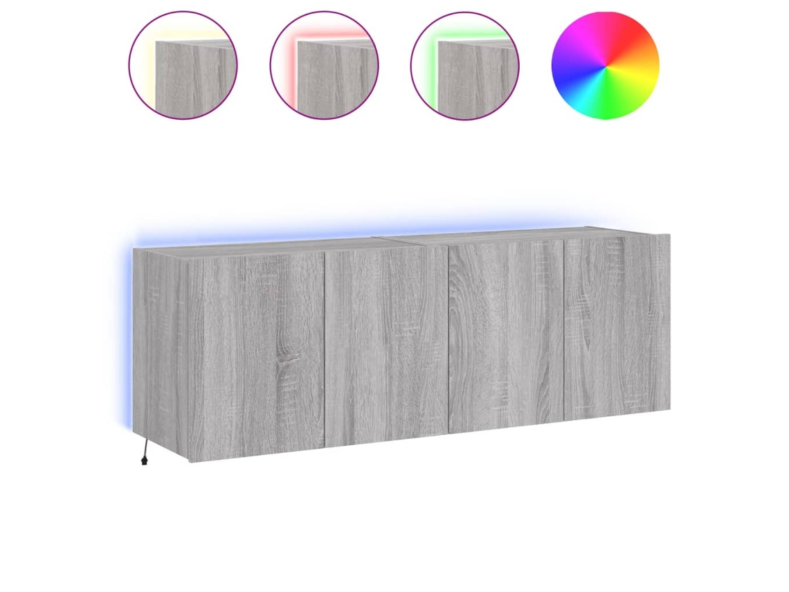 Tv Wall Cabinet, Tv Wall Cabinets Vidaxl Cinzeto Madeira Processada (60 X 35 X 41 Cm)