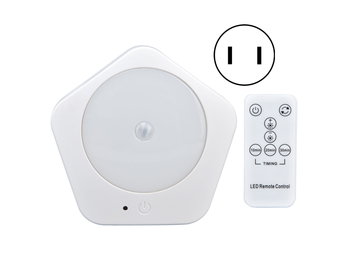 Luz Noturna Plugue com Controle Remoto, Timer e Detecção, 0.5w, para Cozinha e Quarto