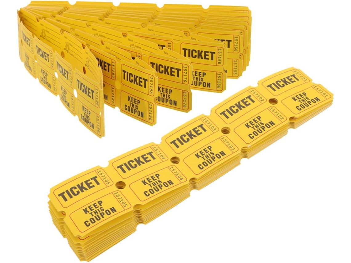 400 Bilhetes Amarelos Para Rifas, Muitos Jogos, Eventos Festivos, Sorteio