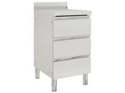 Conjunto de Armários de Cozinha Comerciais 2 Peças com 3 Gavetas Aço Inoxidável MAISON EXCLUSIVE (50x60x96 cm)