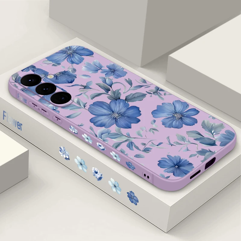 Capa Para Celular Galaxy S24 Ultra Com Estampa Floral (roxa), Capa Macia.