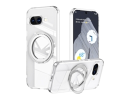 Capa Para Celular Google Com Suporte Giratório 360° E Fixação Magnética Completa.branco Transparente, Pixel 8a
