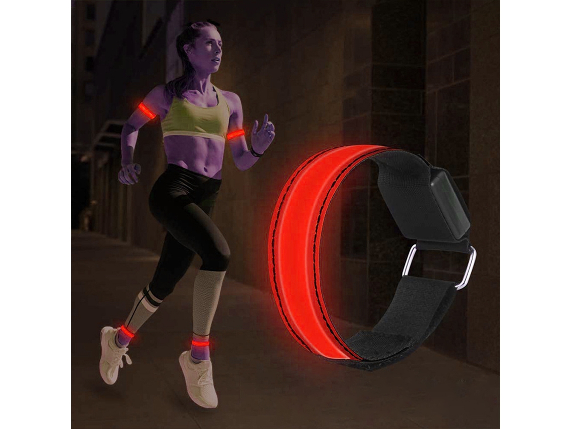 Junli 4pcs Pulseiras Luminosas Usb Reflexivas para Corrida