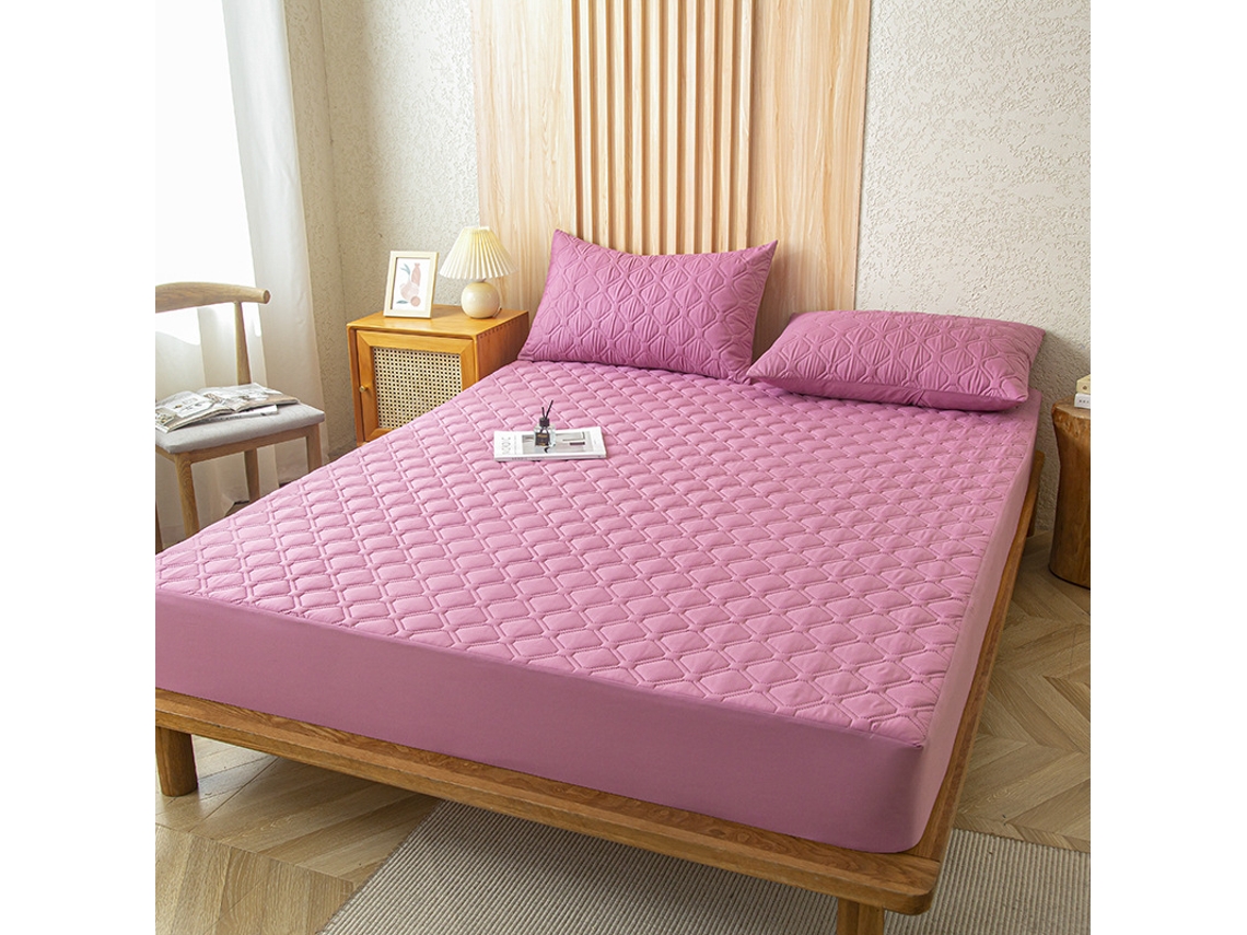 Protetor De Colchão Impermeável Czhhmart( Fitted Sheet) 150cmx200cm (com Par De Fronhas) Pasta De Feijão Vermelho