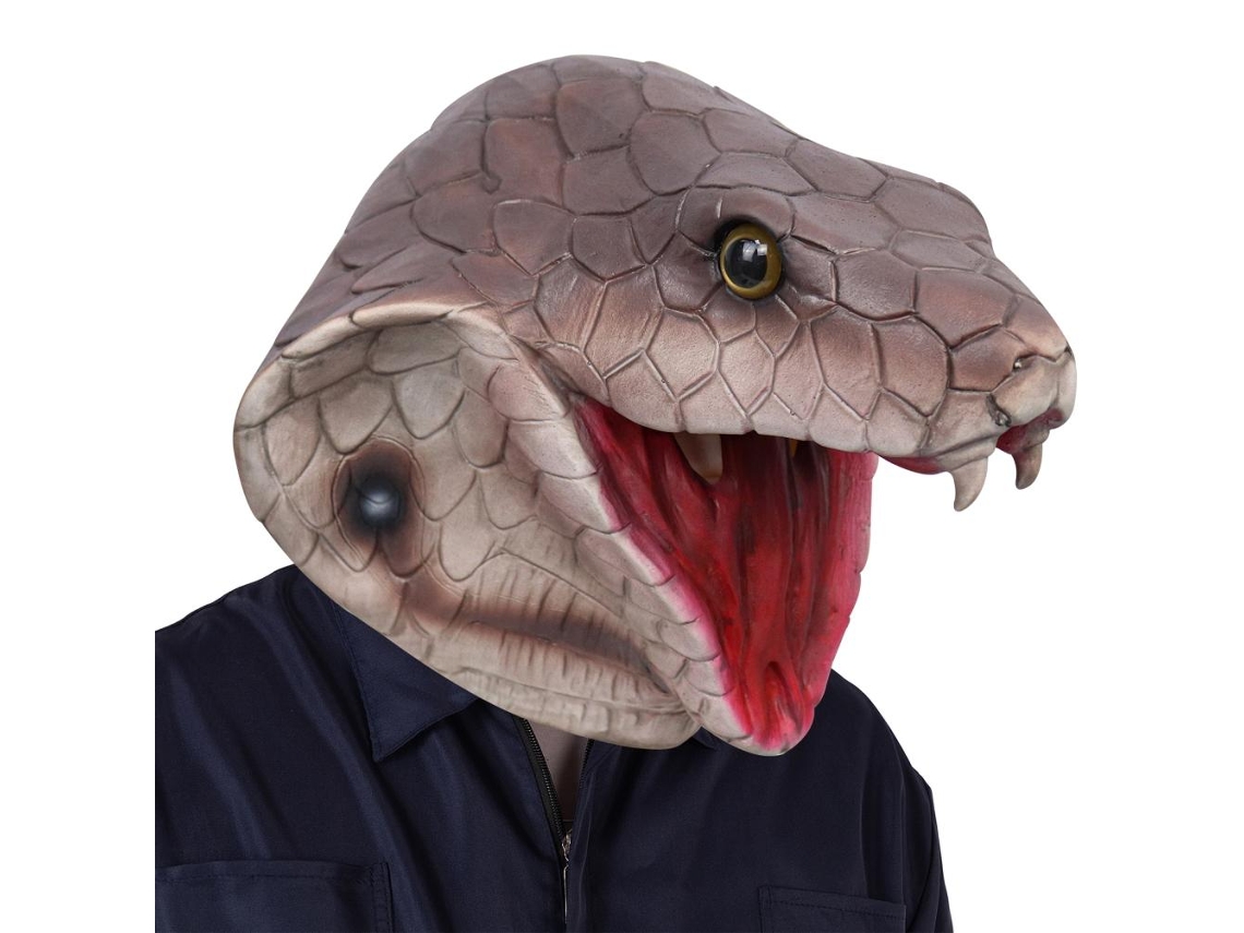 Máscara de Cabeça de Cobra Assustadora de Látex para Halloween Cosplay Carnaval Festas
