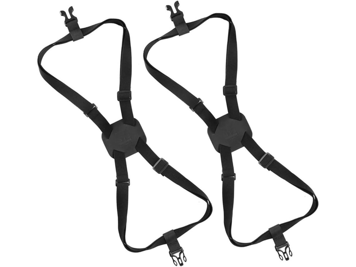 Conjunto De 2 Cintas Elásticas Malas, Comprimento Ajustável, Ultraleves, Em Pu Preto, Ideais Viagens Ao Ar