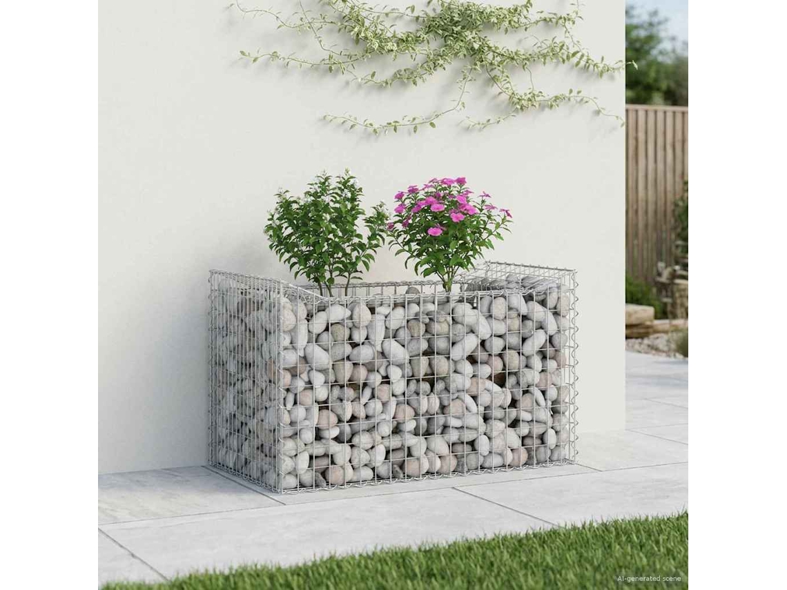 Vidaxl Cama Elevada De Gabião 50 X 100 X 60 Cm Aço Galvanizado