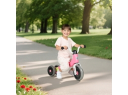 Bicicleta Infantil Sem Pedais Para Bebês De 1 A 3 Anos, Suporta Até 20 Kg, Com 3 Rodas Silenciosas, Medidas 69 X 40 X 49 Cm, Na Cor Rosa