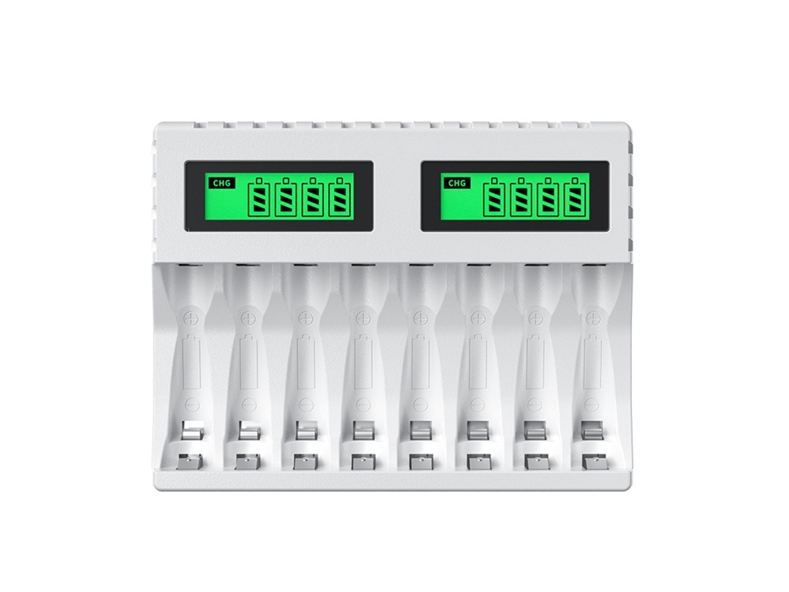 Lurelia Carregador De Bateria 100-240v Dc5v 240v 1,2v 2a Para Câmaras Com Visor Lcd Aa