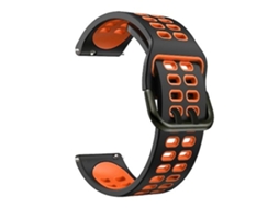 Pulseira De Relógio Silicone Preta E Laranja 20 Mm, Compatível Com Garmin Vivoactive 3 Music