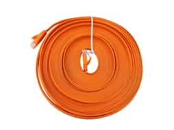 Cabo Ethernet Rj45 Cat6 Plano Utp 1000m, 15 Metros, Cor Laranja Luz Dourada
