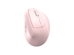 Rato Ergonómico Yizhood Sem Fios 2.4g Bluetooth Dual Mode Recarregável Rosa