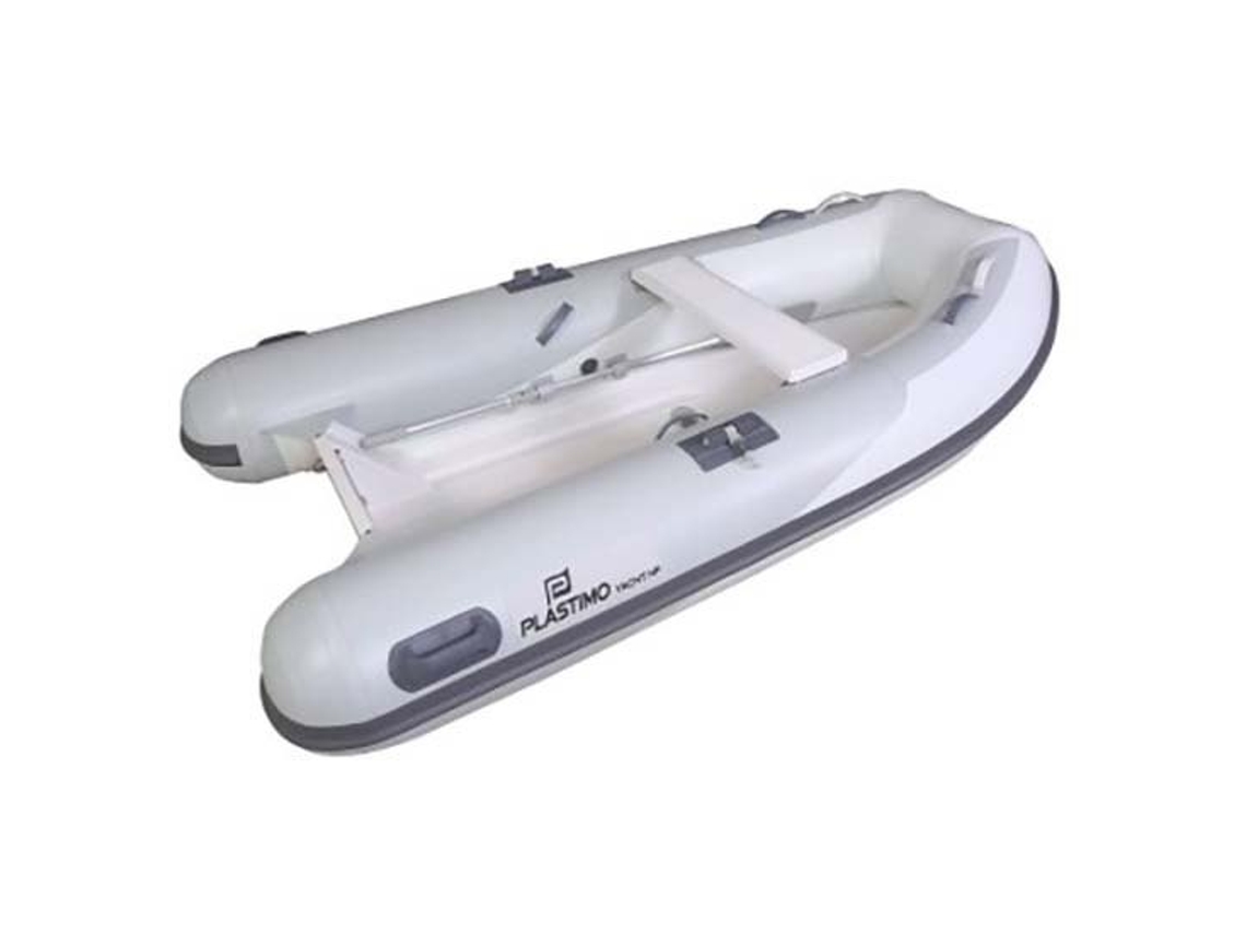 Barco Inflável com Casco de Fibra de Vidro Simples Yacht Hypalon 2.70 M Prateadoplastimo