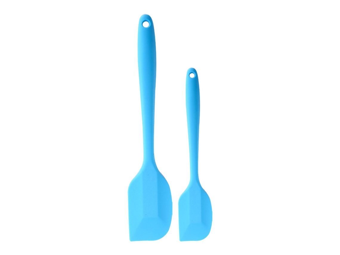 2pcs Conjunto Espátulas Silicone Alimentar para Misturar Manteiga Creme Scraper Ferramenta Mixagem Azul
