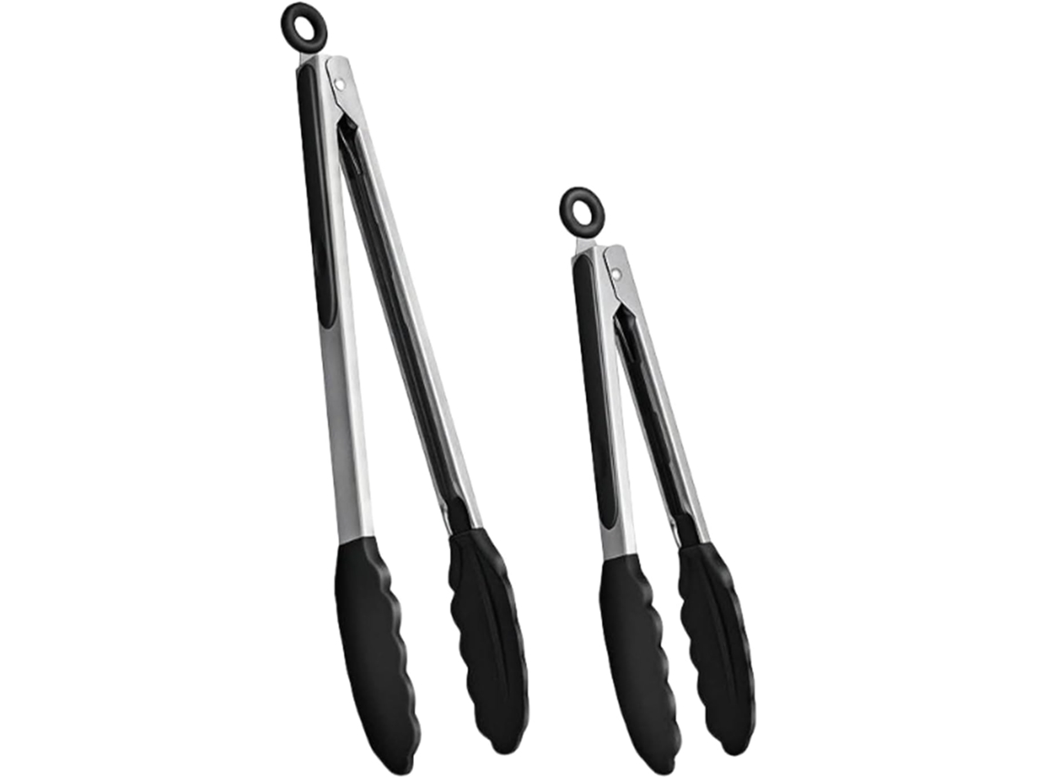 Pinça De Cozinha 2 Peças Utensílio Aço Inoxidável Para Churrasco Antiderrapante Servir Alimentos, Churrasco, Fritura