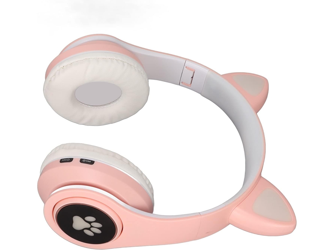 Fones De Ouvido Cryfokt Com Orelhas Gato Brilhantes, Sem Fio, Dobráveis E Fofos Para Crianças, Com Design Elegante
