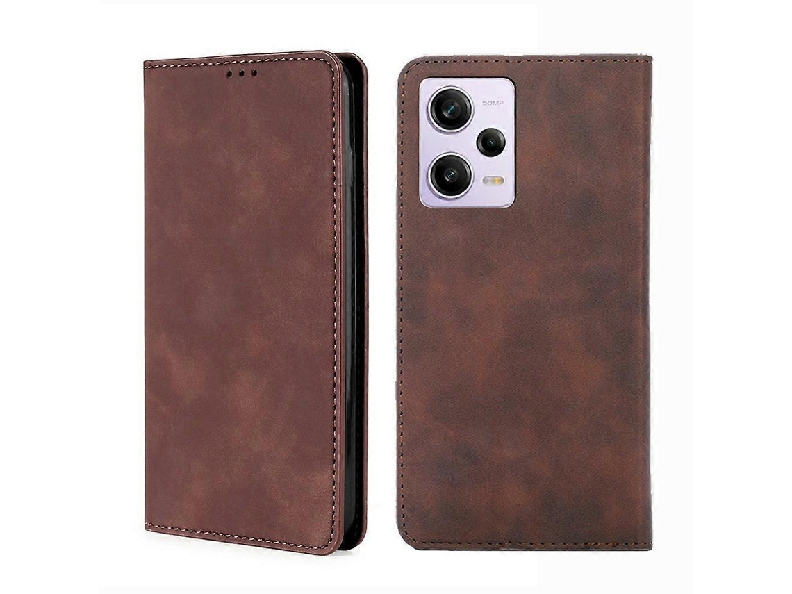 Capa De Couro Com Aba Horizontal Magnética Para Xiaomi Redmi Note 12 Pro 5g, Com Toque De Pele Chinesa.