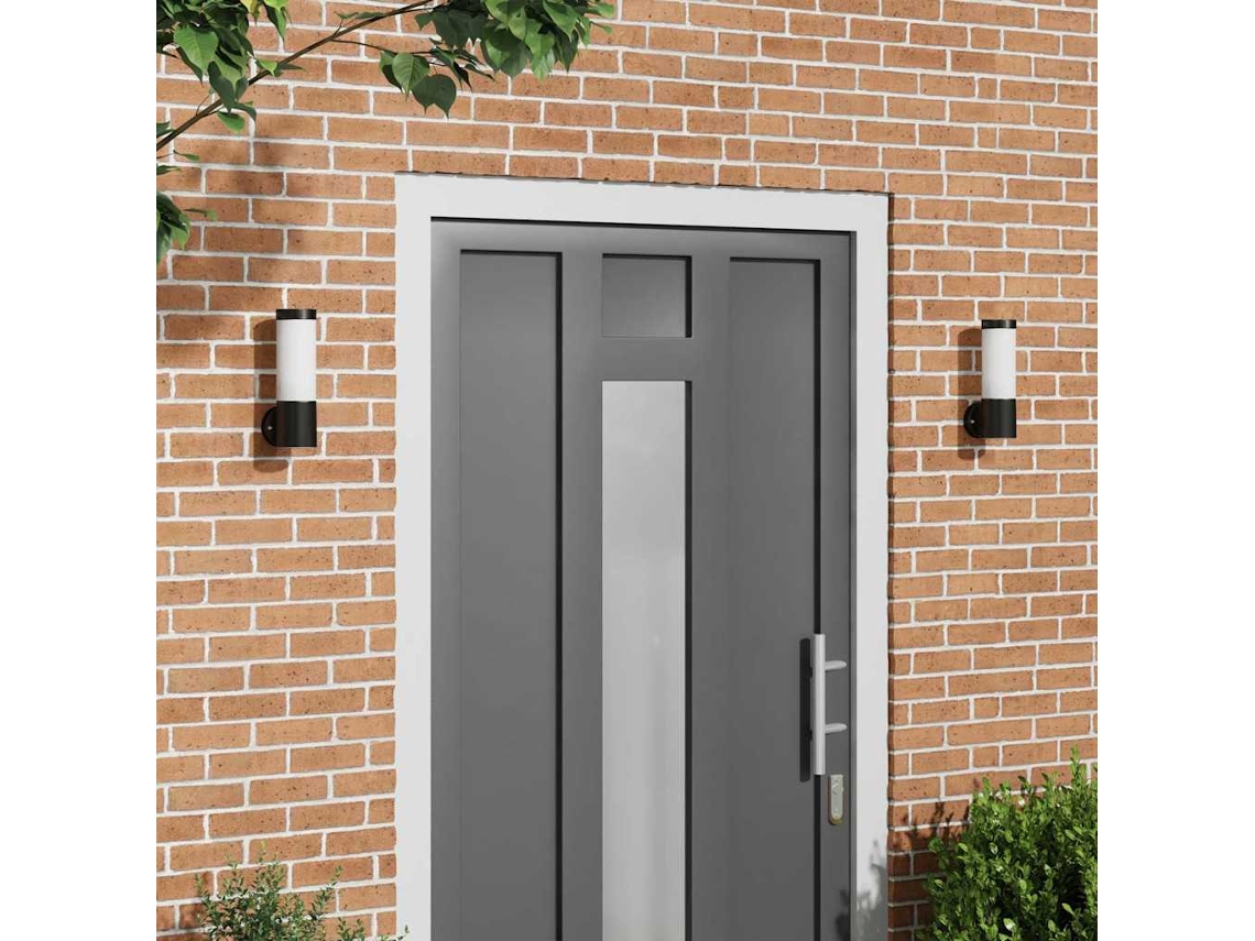 Vidaxl Luz De Parede Para Exterior 2 Unid. Preto 12 X 8,5 X 27 Cm
