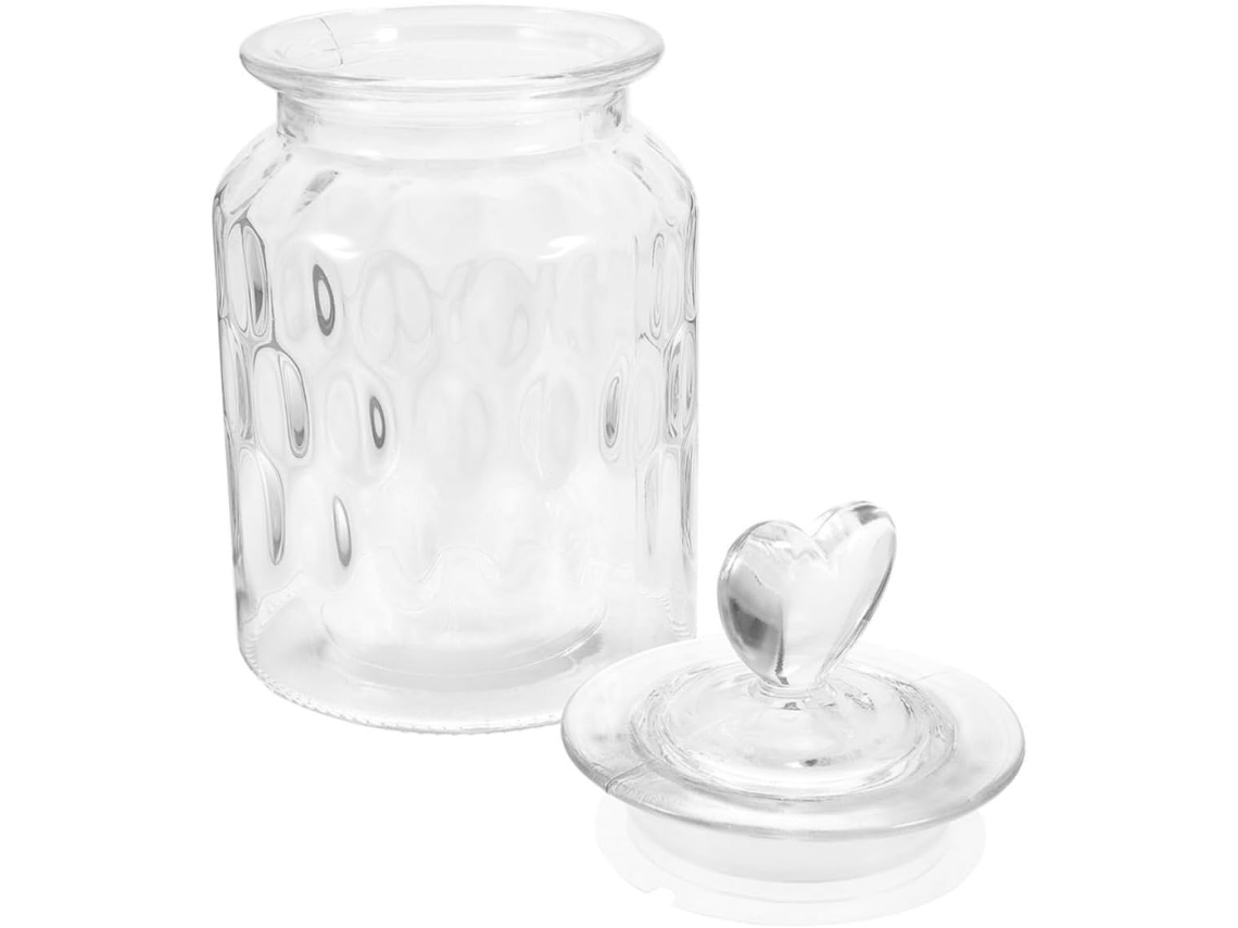 Pote De Vidro Hermético 650ml Com Tampa Para Armazenar Nozes E Alimentos Secos, Fácil De Limpar E Com Alça Em Formato