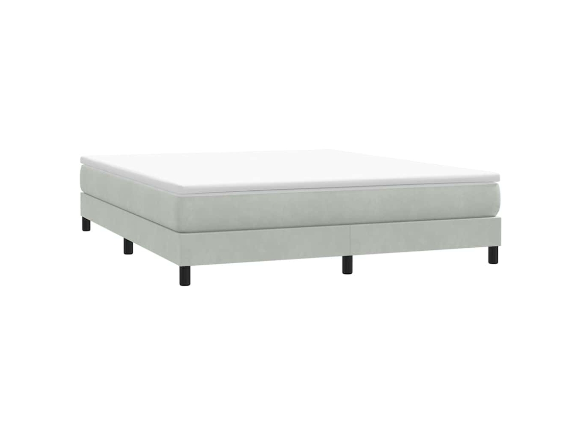 Vidaxl Cama Sem Molas/colchão 180x210 Cm Veludo Cinzento-claro