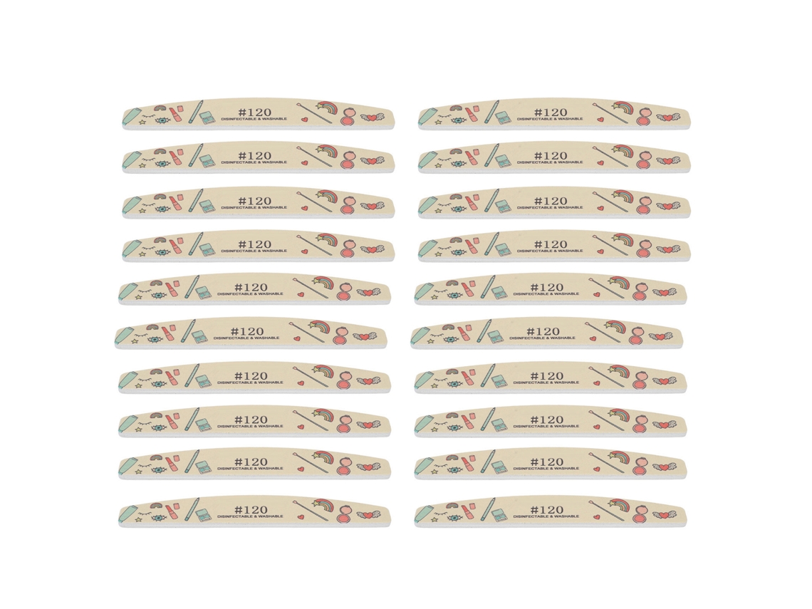20 Pçs Lixa De Unhas Duplex Lavável Reutilizável Com 120/180/240 Grit Para Manicure E Cuidados Com As Unhas