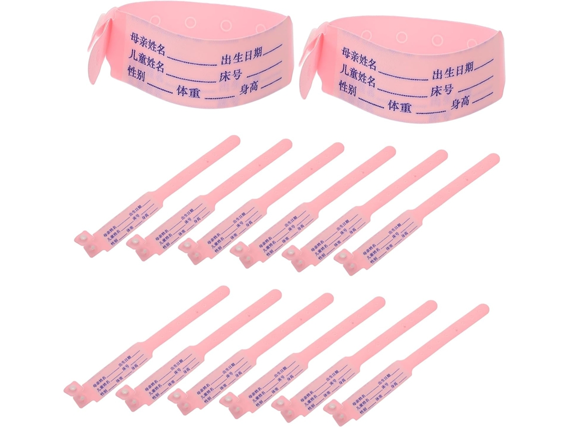 Tofficu 100 - Pulseiras de Identificação para Bebês, Pulseira Médica Hospitalar, Pulseira de Segurança Neonatal para Recém