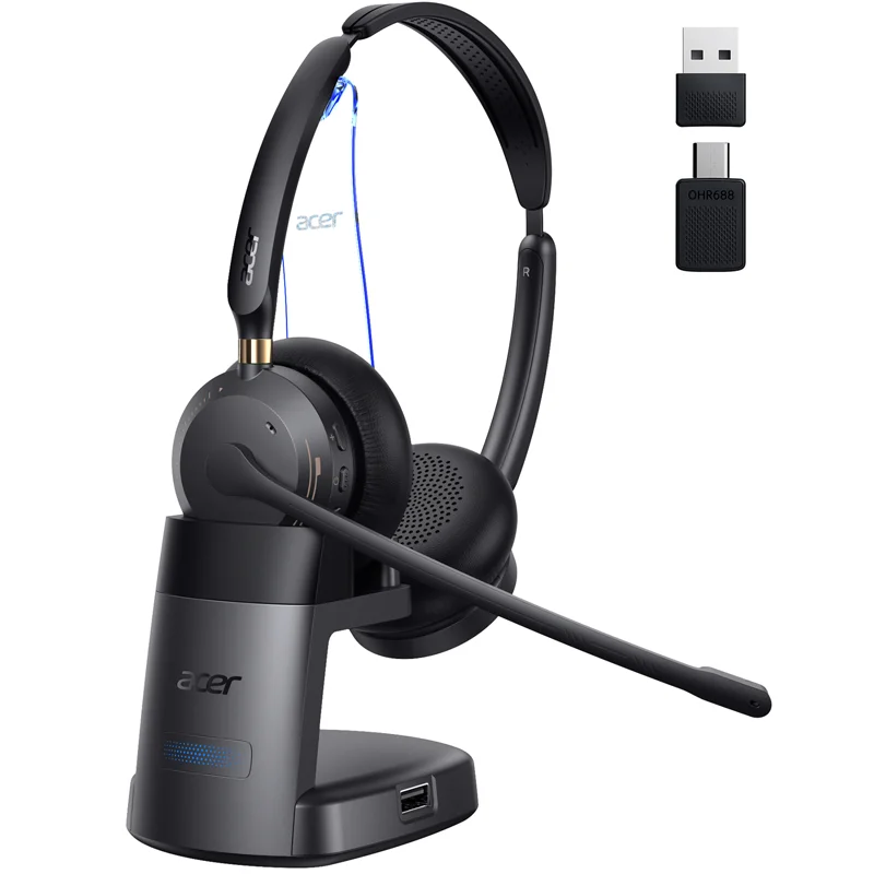 Fones De Ouvido Sem Fio Bluetooth Com Cancelamento De Ruído E Microfone Para Chamadas Remotas No Escritório.