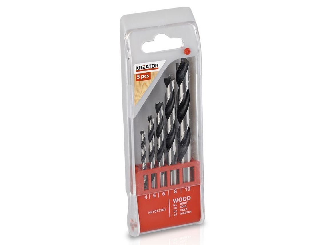 5 brocas de madeira para broca kreator-krt 012301