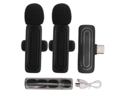 Micrófono Lavalier Inalámbrico 2.4g Cancelamento De Ruído Lapel Clip On