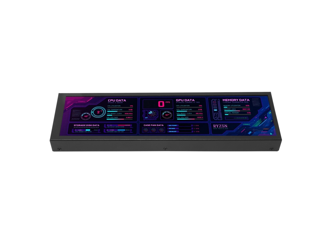 Tela Tátil Ips de 8,8 Polegadas EOOCOO (monitoramento de Hardware Aida64, Resolução 1920*480)
