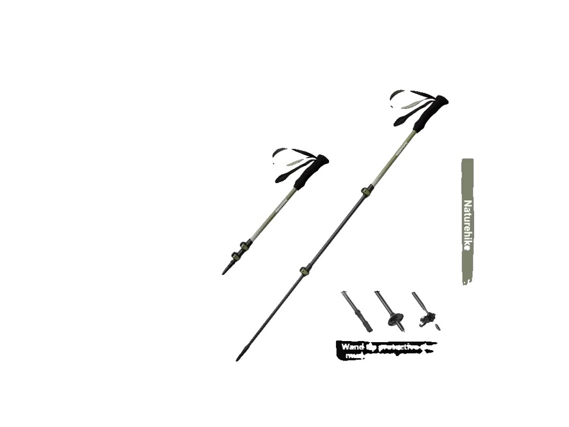 Bastões De Trekking, Fibra De Carbono Ultralight, Ajustáveis Para Estabilidade, 57-120cm-verde