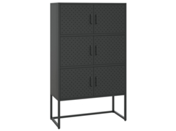 Highboard, Highboards Vidaxl Preto Aço (80 X 35 X 135 Cm)