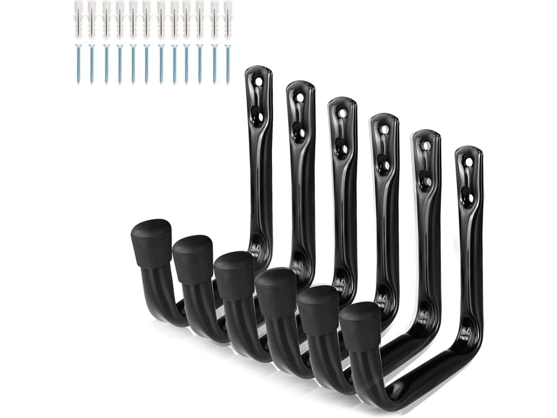 Conjunto De 6 Ganchos Garagem Reforçados, Ganchos De Aço 9 Cm Para Armazenamento, Organizador De Parede Para Escada, Jardim, Galpão, Cadeira, Cano