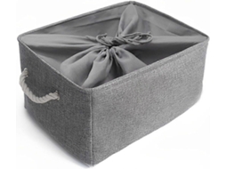 Caixa De Armazenamento Dobrável, Cesta Grande De Tecido Grosso Com Alças Para Brinquedos Olysi Shop (g, Cinza)