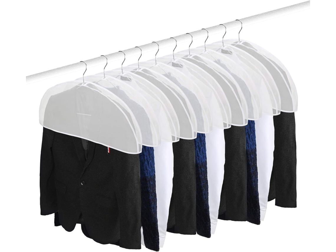 Pacote com 10 protetores de ombro Slowmoose, capa de roupa, capa de poeira e capa de pendura