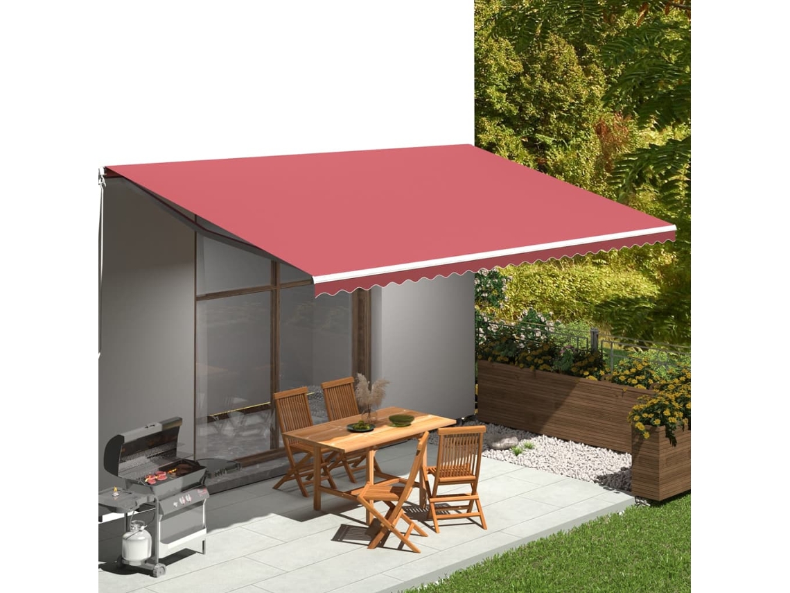 Vidaxl Tecido De Substituição Para Toldo Bordô 6x3,5 M Poliéster