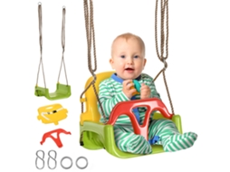 Cadeira de balanço 3 em 1 S/MARCA ajustável para bebês, com encosto e cinto, 9-36 meses, verde