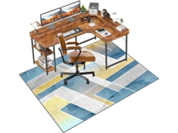 Tapete Protetor Cadeira Gamer Piso Escritório 90 X 140 Cm Piso Laminado Azulejo Azul Chão Xunzheng, Pisos