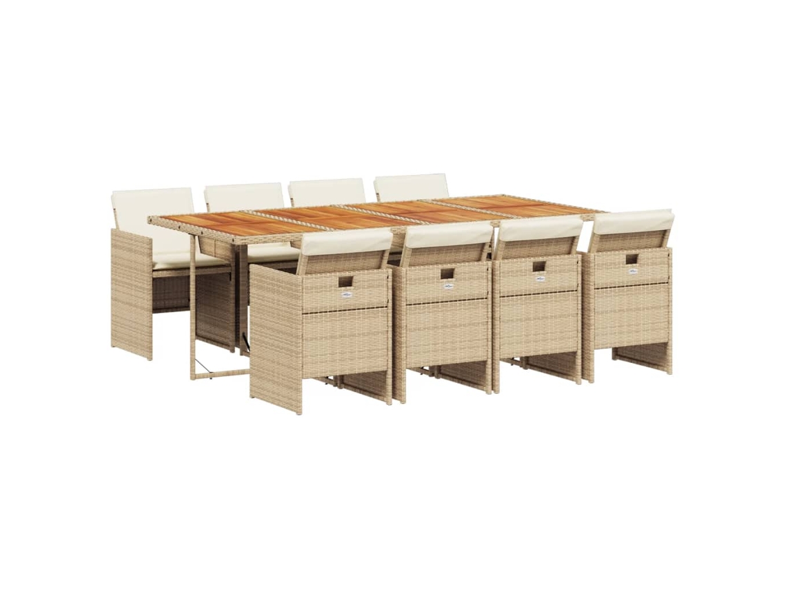 Garden Dining Set, Garden Dining Sets Vidaxl Bege Rattan / Vime (n/a)