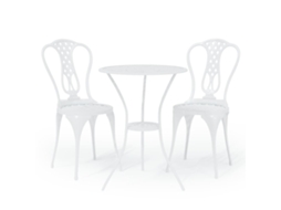 Maison Exclusive - 3 Pcs Conjunto De Bistrô Alumínio Fundido Branco