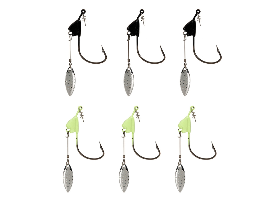 Lure Glow Crank Hook (with Rotating Spinner, Box Of 6)