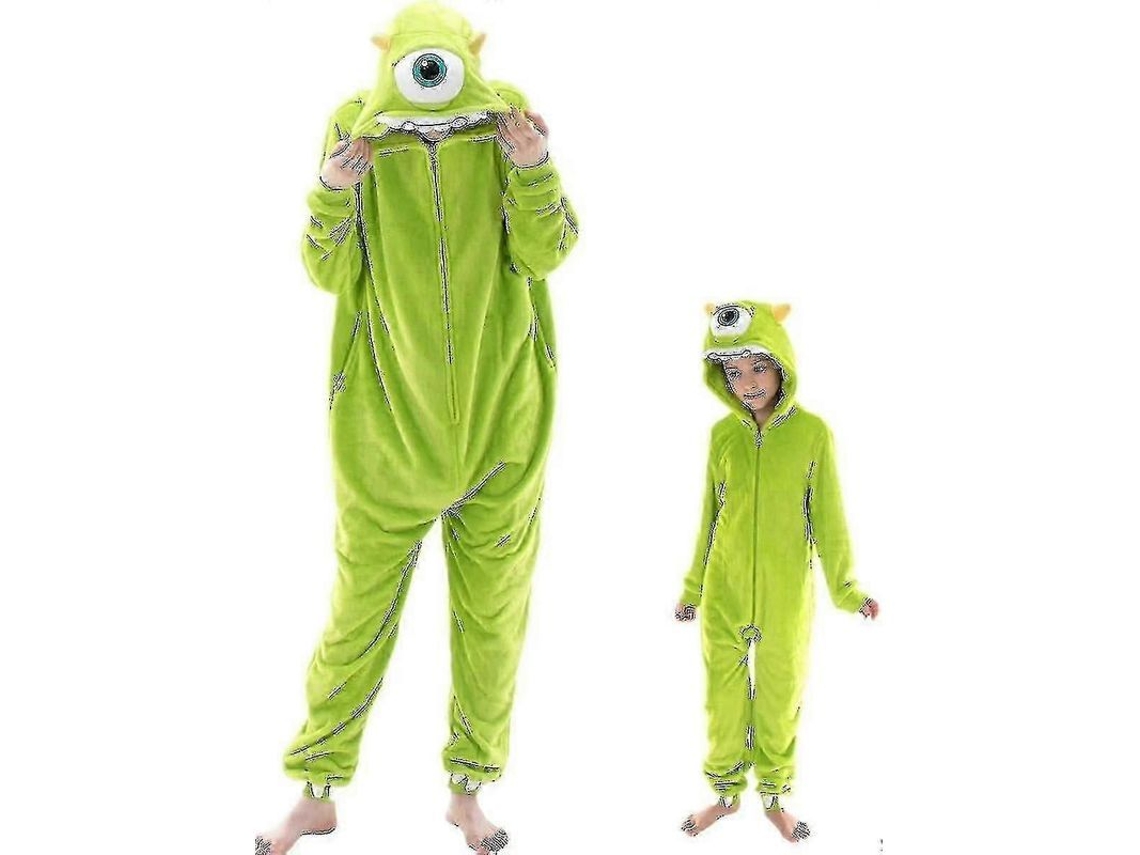 Pijama de flanela unissex para adultos e crianças, fantasia de animal para o Halloween, tamanhos P a GG e 85 125 L Mike