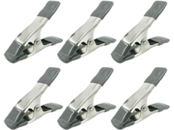Conjunto Soimiss de 6 clipes para fundo fotográfico em ferro de alta resistência de 10 cm com design antiderrapante.