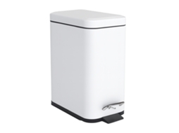 Relaxdays Caixote Do Lixo Para Casa De Banho, 5l, Caixote Para Cosméticos, Soft-close, Design Mate, Branco
