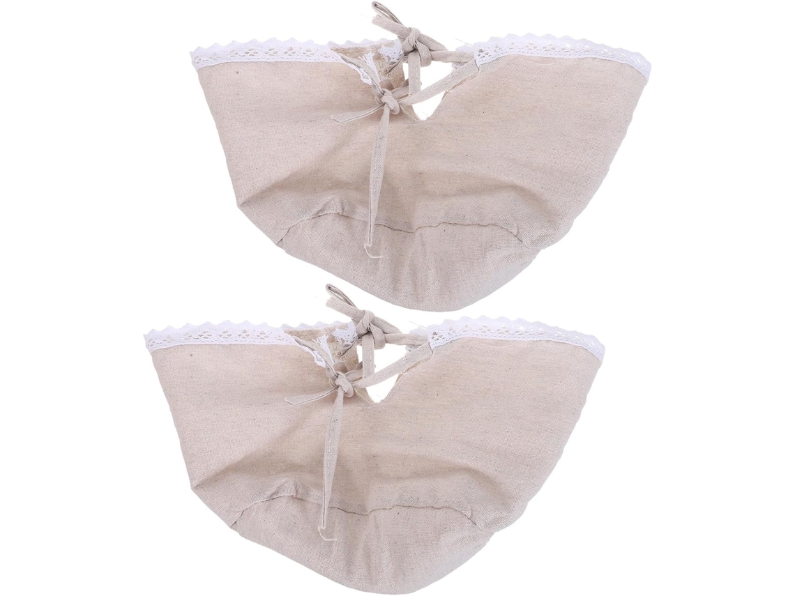 Conjunto De 2 Forros Ovais Bege Para Cesta