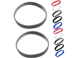 Conjunto de 50 pulseiras de silicone elásticas e resistentes para adolescentes, à prova d'água, rígidas e hipoalergênicas.