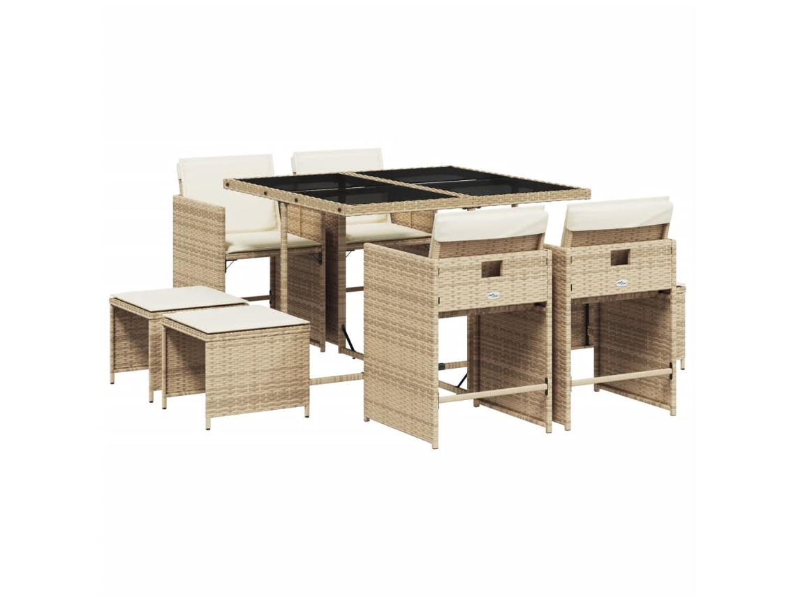 Garden Dining Set, Garden Dining Sets Vidaxl Bege Rattan / Vime (n/a)