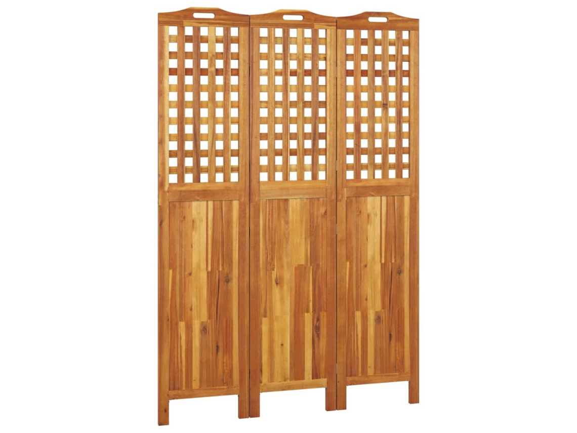 Biombo com 3 Paineis Madeira de Acácia Maciça 121,5x2x180 cm MAISON EXCLUSIVE